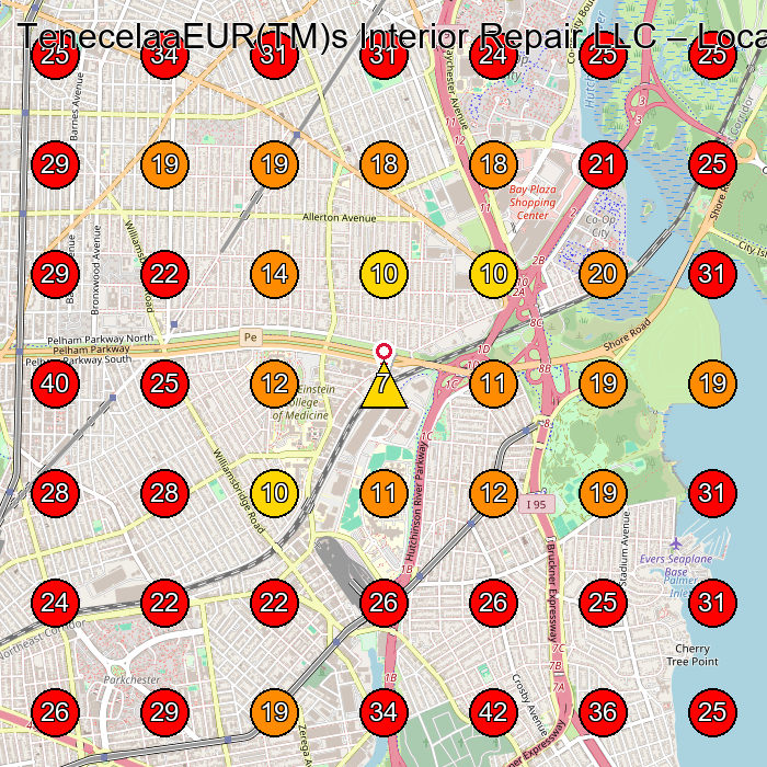 TenecelaaEUR(TM)s Interior Repair LLC GeoGrid visibility map for General Contractor in None